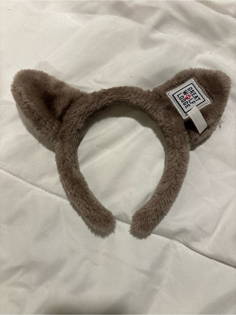 Great Wolf Lodge Kids Brown Fuzzy Bear Ear Headband